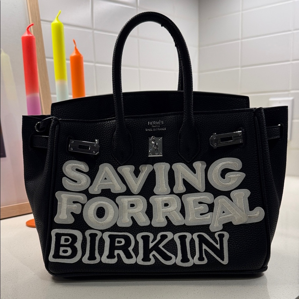 Black Birkin 25 Style Bag - Customized - Not Hermes - Picture 2 of 9